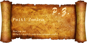Peitl Zenina névjegykártya